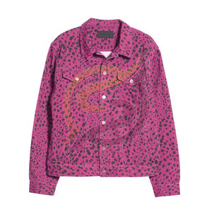 Vestes en jean pour hommes à imprimé léopard, col rabattu, vestes en jean de haute qualité pour hommes - Product Image 4