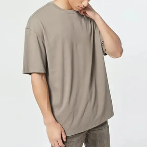 T-shirt oversize pour homme en coton uni, streetwear décontracté, coupe ample, manches courtes, haut confortable pour un usage quotidien - Product Image 3