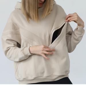 Douleur Couleur Noire Bonne Qualité Allaitement Mère Bébé Hoodies Sweatshirts Fibre Coton Strass Filles Respirant Capuche Épaisse - Product Image 3