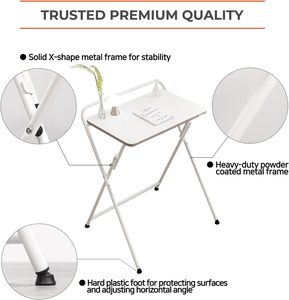 โต๊ะพับได้มีพื้นที่ขนาดเล็กทันสมัยโต๊ะแบบพรีเมี่ยมกรอบโลหะอุตสาหกรรมการเขียนของนักเรียนที่บ้านสำนักงานองค์กร - Product Image 2
