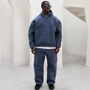 Conjunto Deportivo Personalizado Unisex Extra Grande, 100% Algodón Transpirable, Azul, Fabricante de Conjuntos Deportivos, Sudadera con Capucha y Pantalones Jogger de 500 Gsm para Hombre - Product Image 1