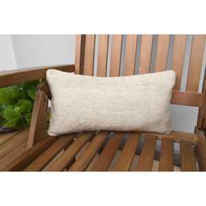 Almohada de lana Kilim turca Beige Premium, almohada decorativa de lujo de 8x16 pulgadas, estilo tejido con patrón esponjoso Vintage para ropa de cama - Product Image 1