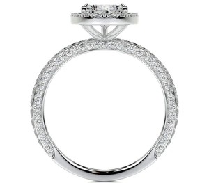 แหวนแต่งงานทรงลูกแพร์เพชรขนาด3กะรัตแหวนแต่งงานทรงลูกแพร์เคลือบสีทองขาว14K ได้รับการรับรองจาก VVS2และชัดเจนมาตรฐาน IGI - Product Image 2