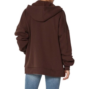 Chaqueta con capucha de forro polar con cremallera y cuello en V para mujer, de longitud media, estampada, cortavientos, talla grande, con mangas largas - Product Image 2