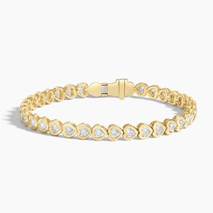 Pulsera de diamantes de moissanita con corazón único para mujer en plata de ley S925 chapada en oro Regalo romántico perfecto para ella - Product Image 2