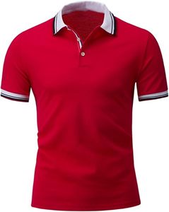 Chemise de golf unie en coton tricoté respirant pour homme, manches courtes, personnalisable avec logo, vente en gros - Product Image 1