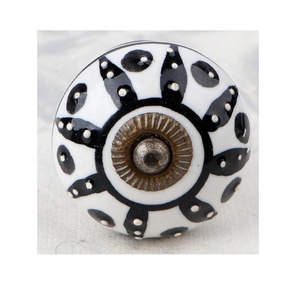 Perillas de cerámica en relieve multicolor, manija de puerta de armario de tocador con Base blanca para muebles de cocina, decoración del hogar para armarios - Product Image 6