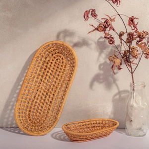 Bol en rotin ovale au meilleur prix-Artisanat en osier naturel fait à la main pour le service de cuisine ou l'affichage à la maison, écologique et durable - Product Image 6