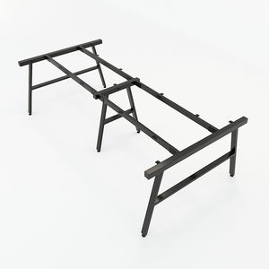 Table de réunion minimaliste en bois à 3 charmes, en forme de A, avec pieds en acier - Product Image 4