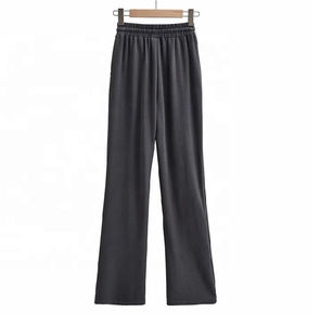 Pantalones Deportivos de Pierna Ancha con Pliegues para Mujer, Invierno 2025, Logotipo Personalizado en Relieve, Cordón Ajustable, Forro Polar Cortavientos, 100% Algodón - Product Image 6