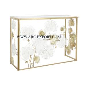 Vente directe d'usine Console centrale de grande taille en métal en laiton Table Console décorative de mariage et d'hôtels à un prix raisonnable - Product Image 2