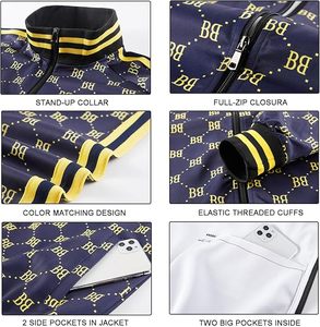 Ropa deportiva cómoda y elegante para hombre, chándal de bolsillo activo de algodón 100% con capucha, estampado de patrón sólido de invierno - Product Image 3