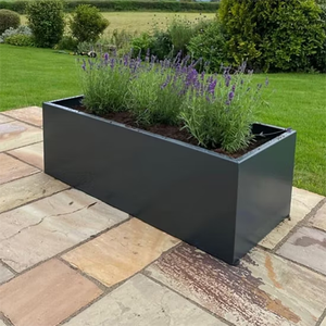 Jardinière rectangulaire moderne blanche pour extérieur, pot de fleurs, conteneur de jardin pour patio, café - Product Image 5