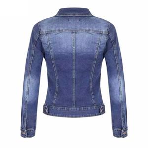 Chaqueta vaquera con acento de piel desgastada para mujer de moda 2025 equipada con decoraciones de encaje de cristal para todas las estaciones-Relleno de algodón - Product Image 5