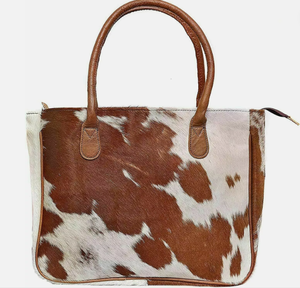 Handmade Genuine Leather Brown White Women's Fashionable Crossbody Tote <b>Bag</b> Durable Stylish Bucket Purse - Product Image 5