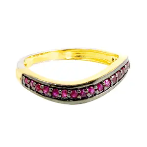 14k Gold Luxurious Bridal Jewelry Ruby Gemstone Wedding Band Rings 925 Sterling Silver Designer Engagement Ring Manufacturer