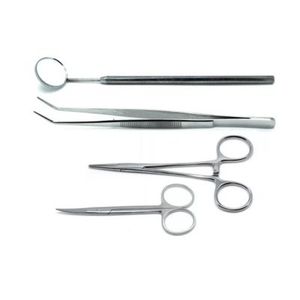 Configuración de bandeja de extracción de sutura dental Manual de acero inoxidable Juego de instrumentos Premium de 4 reutilizables Autoclavables - Product Image 3