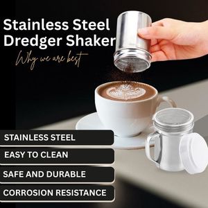 Venta al por mayor a granel 10oz de acero inoxidable café en polvo draga tapa glaseado azúcar salero cacao canela harina malla tamiz rociador - Product Image 2