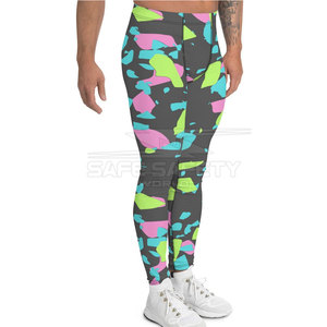 Men's Sports Leggings Wholesale OEM Service Polyester Spandex <b>Material</b> Cheap Prices Pant Style Sublimated Leggings - Product Image 4