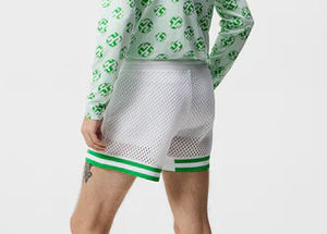 2025 short en maille lourde pour hommes personnalisé respirant Style décontracté motif de rue haute Collection d'été écologique - Product Image 3