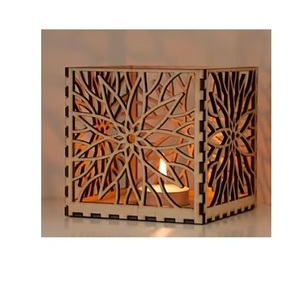 Luxueux forme carrée en métal photophore bougeoir Restaurant dessus de Table décoratif à la main en gros or métal photophore - Product Image 1