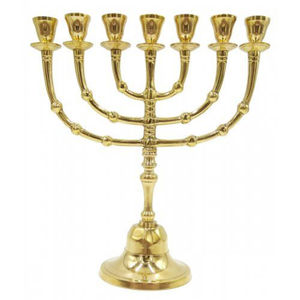 Elegante candelabro de Metal con acabado dorado pulido, candelabro de 7 brazos para ceremonias religiosas y decoración del hogar, candelabro - Product Image 2