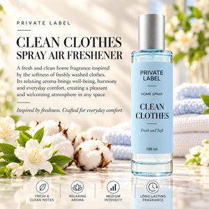 Spray désodorisant pour vêtements de marque privée 100ml |   Parfum frais et propre longue durée |   Fabricant OEM Espagne - Product Image 2