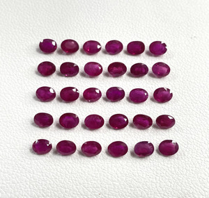 Best Price 100% Natural Burma <b>Ruby</b> Heated 2-3mm Calibrated Oval Cut Reddish Pink Color Loose Gemstone for Jewelry Making - Product Image 1