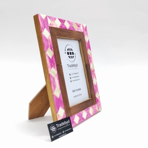 Tùy chỉnh chất lượng tốt nhất thủ công đẹp bằng gỗ xương và nhựa Inlay hình ảnh Khung ảnh để trang trí từ Ấn Độ. - Product Image 1