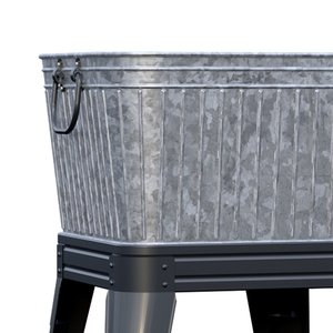 Jardinière surélevée en métal argenté galvanisé pour jardin, décoration de sol, seau décoratif, jardinière nordique extérieure, Pots de fleurs - Product Image 5