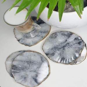 Handmade resin coasters with ocean swirl effect epoxy <b>mats</b> perfect for modern home coffee <b>bar</b> dining table and gifts - Product Image 3