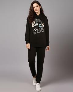 Conjunto Deportivo Informal para Mujer con Sudadera con Capucha Estampada y Pantalones Jogger a Juego, Ropa Deportiva Suave y Cómoda para Estar en Casa o Hacer Ejercicio - Product Image 1