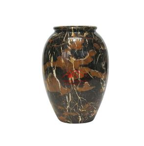 Vase à fleurs en marbre finition noire pour la décoration de la maison, de l'hôtel et des mariages, pot à fleurs en marbre - Product Image 1