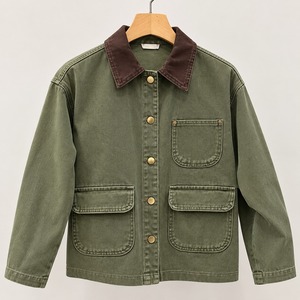 Veste en jean colorée pour femme avec col marron coloré, style denim pour fille - Product Image 3