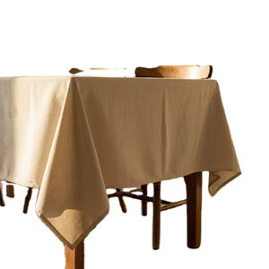 En stock : Ensemble de housses de chaise de salle à manger modernes en lin, couverture en polyester tissé, nappes personnalisées pour événements - Product Image 1