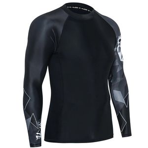 แขนยาวป้องกันรังสียูวี MMA Rash Guard เสื้อยืดแขนยาวผู้ชายยืดหยุ่นสูงออกกําลังกายแขนสั้นที่กําหนดเองพิมพ์ RashGuard บุรุษ - Product Image 5