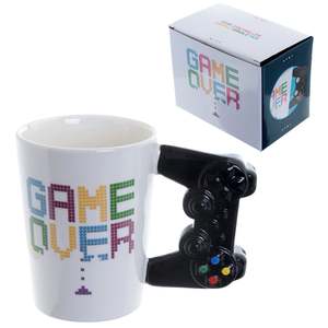 แก้วเซรามิกสโตนแวร์ทรงคลาสสิคสมัยใหม่ 400 มล. ลาย Game Over พร้อมหูจับรูปคอนโทรลเลอร์ 3 มิติ สำหรับกาแฟ รุ่น ODM - Product Image 6