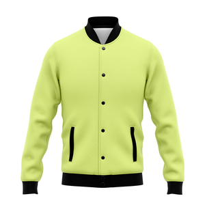 เสื้อแจ็คเก็ตผู้ชายปักลายโลโก้เชนิลล์ ติดกระดุมและซิป สำหรับออกกำลังกาย ดีไซน์สตรีทแวร์ - Product Image 2