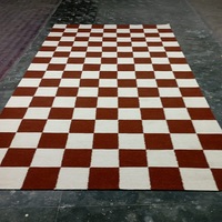 Tapis indiens de luxe faits à la main, modernes, en jute jacquard de couleur unie, à poils longs, tissage plat, écologiques, antidérapants, lavables, en lot