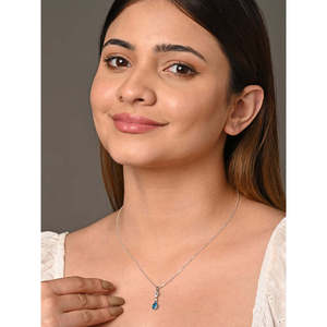 Collier pendentif solitaire CLARA en argent sterling 925, forme goutte d'eau, rhodié, chaîne en or 14 carats, tendance, or rose, zircon - Product Image 5