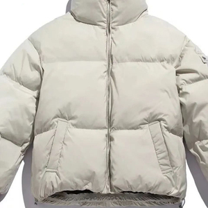 Vente en gros 2024 Veste à bulles de couleur unie pour hommes personnalisée hiver longue toile à capuche col montant décoration de poche chaude - Product Image 1