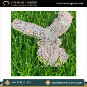 Colgante de águila de Hip Hop con hielo de Plata de Ley 925, oro rosa personalizado VVS DEF, Diamante moissanita, regalo de aniversario de cumpleaños para hombres - Product Image 4