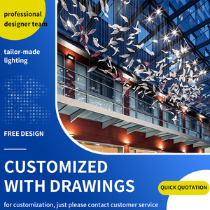 Hoa hình dạng tùy chỉnh Trần Đèn chùm trong nhà không gian thương mại sảnh khách sạn lớn sang trọng trang trí nội thất LED K9 Đèn chùm pha lê sáng tạo - Product Image 6