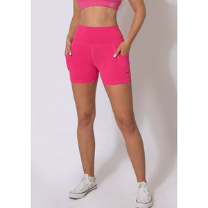 Pantalones cortos de Yoga de calidad superior Pantalones cortos de gimnasio de cintura deportiva de la mejor calidad para mujeres con pantalones cortos de Yoga de bolsillo lateral - Product Image 6