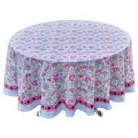 Nappe de table en lin et coton de haute qualité, élégante, à imprimé floral, lavable, écologique, style tissé, vert et blanc, pour l'extérieur et la maison