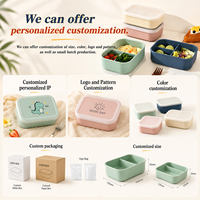 Boîte à lunch en silicone réutilisable personnalisée en gros, compatible micro-ondes, étanche, pliable, 3 compartiments, pour adultes, enfants, bureau, école