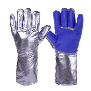 Guantes de seguridad industrial resistentes de calidad superior Papel de aluminio Cuero dividido de vaca Resistente a chispas para soldadura - Product Image 3