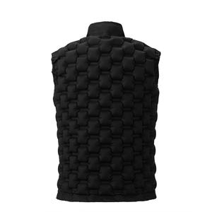 Vêtement d'extérieur matelassé sans manches pour homme à capuche en tissu matelassé tridimensionnel Doublure douce Fermeture éclair avant Option de logo personnalisé - Product Image 3