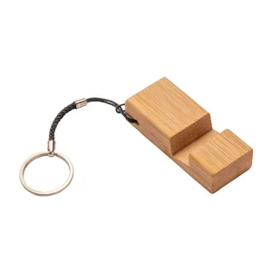Portachiavi Personalizzato in Bambù con Supporto, Portachiavi e Moschettoni Promozionali Personalizzati - Product Image 1