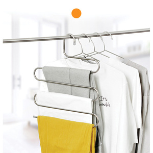 Nuevo lujo personalizado 5 capas pantalones organizador de Metal de un solo nivel <span class=keywords><strong>Multi</strong></span> pantalones largos perchas de falda - Product Image 5
